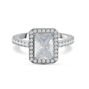 Silver Rectangle Ring - Promise Ring - Silver Ring - Engagement Ring for Women Ring Brother & Sisters